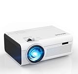 Mini Bluetooth Beamer Heimkino Projektor, BIGASUO LED Video Handy Beamer HD Smartphone Projector mit 200'' Display, USB, HDMI, SD, AV, VGA, Audio (Schwarz)