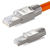 HB-DIGITAL 2x CAT 7 RJ45 Stecker Netzwerkstecker für Ethernet LAN Verlegekabel auf Schneidklemme LSA werkzeuglos feldkonfektionierbar vergoldete Kontakte Vollgeschirmt STP 10 Gbit/s CAT 7 CAT 6a DSL