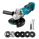 Bürstenloser Mini-Winkelschleifer, kompatibel mit Makita 18 V Akku, 18000 U/min, 125 mm, Akku-Winkelschleifer, Akku-Elektrowerkzeuge mit 6 Trennscheiben zum Schleifen, Polieren und Entrosten