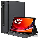 EasyAcc Hülle Book Cover für Samsung Galaxy Tab S9 FE 10.9 Zoll/ S9 2023 11 Zoll mit S Pen Halter, Dünn Folio Ständer Tablet Schutzhülle, Multi-Winkel Betrachtung, Schwarz