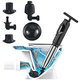 Abflussreiniger Pumpe mit Luftkompression und Luftdruckanzeige, 2026 Upgrade Verdickte Rohrwand Pressluft Rohrreiniger,Toilet Plunger für Reinigen Rohre Waschbecken Badezimmer Küchen(Schwarz)