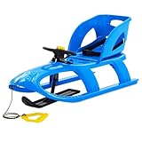 Homgoday Schlitten mit Sitz und Lenkrad Blau 102,5x40x23 cm Polypropylen Schlitten Model93727