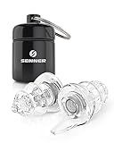 Senner ® PartyPro | Gehörschutz für Musik & Musiker - Ohrstöpsel für Festivals, Konzerte, Partys und Discos - transparente Party Earplugs mit 18 dB Lärmreduzierung - mit Alubehälter