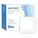 Ourmed Sterile Wundpflaster 15 x 15 cm, Selbstklebender steriler Wundverband mit starker Haftung, schützt vor Schnitten und Kratzern, schmerzfrei zu entfernen, einzeln verpackt, Packung mit 25 Stück