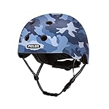 Melon Fahrradhelm »Camouflage Blue« für Damen, Herren und Kinder | Leichter & sicherer urbaner Cityhelm mit Magnetverschluss, individuell anpassbar in blau | Größe M-L (52–58cm)