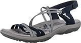 Skechers Damen Reggae Slim Takes Two Sandals, Navy Gore/Durabuck/White Trim, 39 EU