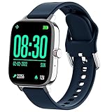 BOFIDAR Smartwatch Annehmen/Tätigen von Anrufen, 4,3 cm (1,7 Zoll), Full Touch, Android-Smartwatch für iPhone, Fitness-Smartwatches für Damen und Herren, mit Schrittzähler, Wecker, Sportmodi (blau)