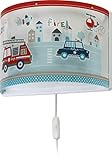 Dalber kinder Wandlampe kinderzimmer, Kinderlampe Wandleuchte Polizei Autos Police Blau, 60618, E27