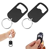 ZEYIYER Flaschenöffner Schlüsselanhänger 2 Stück Bottle Opener Edelstahl Multifunktional Bieröffner Abziehbar, für Bier Dosen Küche Bar Restaurant Schwarz Schlüsselring für Damen Herren
