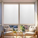 Fenster Sichtschutzfolie 85 x 160 cm, Selbsthaftend Blickdicht, Wärmereflektion Hitzeabweisend, Gegen Hitze, Ohne Klebstoff Statisch Folie Anti-Uv, weiß matt