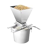 4L Getreidemühle, Profi Edelstahl Flockenquetsche Manuell Hohes Volumen mit 2 Aluminiumstangen, Schrotmühle Getreidequetsche 2 Schleifmethoden für Gerste Weizen und Getreide