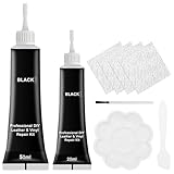 Leder Reparatur Set Schwarz,50ML+20ML Flüssigleder Schwarz,Kunstleder Reparaturset,Lederreparatur Creme,Lederreparaturset Schwar,Flüssigleder Reparatur Set,für Lederprodukte Wie Autositze,Sofas,Schuh