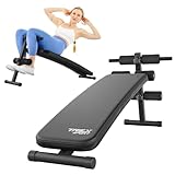 TREX SPORT Sit Up Bank klappbar Hantelbank TX-050B | Trainingsbank Schrägbank mit Beinstrecker, Griffen | Bauchtrainer & Rückentrainer für zuhause