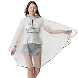 Regenponcho Damen, Regenmantel Eva Wasserdicht Regencape Wiederverwendbar Regenkleidung Faltbare Rain Poncho Regencape Atmungsaktiv Regenjacke Für Wandern, Radfahren, Camping