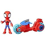 SPIDEY AND HIS AMAZING FRIENDS Marvel Spidey Figur mit Motorrad, Spielzeug für Jungs und Mädchen ab 3 Jahren