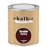 chalk-it Kreidefarbe 750ml (36) Ruby Force Möbel Farbe Shabby Chic Holzlack Natur Vintage Look Möbellack Erfüllt EN71-3 Sicher Kindermöbel Spielzeuge