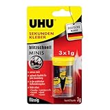 UHU Sekundenkleber blitzschnell MINIS flüssig 3x1g mit Box