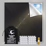 Joydeco 300x145cm Fenster Verdunkelung Vorhang Blickdicht 100% Blackout Verdunklungsstoff Tragbare Plissee Ohne Bohren Sonnenschutz für Dachfenster