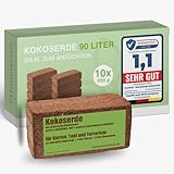 Humuserde I Kokoserde für Pflanzen 10 x 650g - 90L Kokoserde I Erde aus Kokosfasern I 100% natürlich & biologisch abbaubar I nährstoffarme Anzuchterde torffrei & ungedüngt für Hochbeete & Terrarien