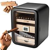 Zigarren-Humidor mit elektronischem Thermometer und Hygrometer, Zigarrenschrank mit einer Kapazität von ca. 110 Zigarren, Zigarren-Humidorschrank aus Zedernholz für Zigarrenliebhaber B(nosunroof)