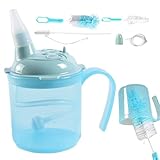 Schnabeltasse für Erwachsene für ältere Menschen, auslaufsicher, Dysphagie-Becher für Wasserflüssigkeit, leichtes Trinken, auslaufsicher, Schluckunterstützung, Strohhalm-Flasche für Erwachsene