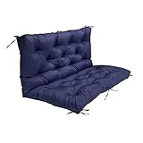 3-Sitzer-Holz-Schaukelstuhl mit Rückenlehne und Kissen, perfekte Terrassenmöbel zum Entspannen auf Veranda, Garten oder Hinterhof, komfortables Design