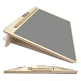 Zieler Ergonomische A3-Schreibpult mit Griffmatte für bessere Schreibhaltung und Komfort Hochwertiges, lackiertes Holz - 20° Winkel. Geeignet für Kinder und Erwachsene. Platzsparendes Design