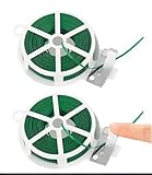 HJ-fuzhou 2 Roll 100M Pflanzendraht Bindedraht Garden Twistee Tie with Dispenser and Cutter Pflanzen Bindedraht Dünn Blumendraht Grün Ummantelt für den Garten Pflanzendraht Rankhilfe for Organising