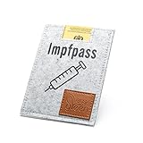 Impfpass Hülle Filz - Hülle Impfausweis - Impfpass Etui für Erwachsene - Schutzhülle Impfpass - Impfpasshülle (93mm x 130mm) easy and green (HELLGRAU)