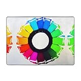 WXXWXD Bedruckte Bodenmatte mit farbigen Kreisen, 203 x 147 cm, Schlafzimmer, Nachttisch, Arbeitszimmer, dekorative Matte