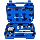 11 Stück Auto Kompressionstester Set, Kompressionsprüfer für Benzinmotor 0–300 PSI / 0–20 Bar, Zylinderdruck Tester Kit M10 M12 M14 M18, Kompressionsmessgerät für KFZ Motorprüfung