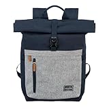 travelite Handgepäck Rucksack, Laptop Rucksack 15,6 Zoll, BASICS, Reiserucksack Rolltop Funktion, 60 cm, 35 Liter
