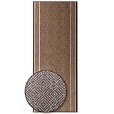 KARAT Premium Teppichläufer mit Muster - 80 x 200 cm, Braun - Modernes Rauten-Design - Teppich - Läufer für Küche, Flur & Wohnraum - Flurläufer Küchenläufer Flurteppich (Olymp)