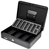 HMF 4215-02 Geldkassette abschließbar mit Münzzählbrett | 30,5 x 24 x 8,5 cm | Schwarz