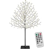 Monzana® Kirschblütenbaum 180 cm 200 LED Warmweiß Außen Innen Timer Künstlich Groß Deko Weihnachten Weihnachtsdeko Kirschbaum Leuchtbaum Lichterbaum
