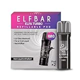 Elfbar Elfa Turbo Pod (2 Stück pro Packung) 0,8 Ohm zum nachfüllen Refillable Pods Selbstbefüllbar - 2 Stück pro Packung je 2ml + exklusiver SkyWhite Sticker - ohne Nikotin - kein Liquid