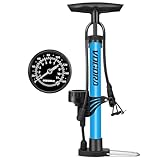 VOGORA Fahrradpumpe alle Ventile, Luftpumpe Fahrrad Französische Ventile mit 160PSI Manometer, Fahrrad zubehör Pumpe Luft Standpumpe für Ball