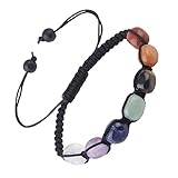 Yardenfun Einstellbares Chakra Armband aus Natürlichen Edelsteinen Handgefertigtes Geflochtenes Schmuckstück für Damen und Herren Modisches Heilstein Wrist Decoration Langlebig und