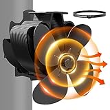 Baomaeyea Kaminventilator Magnetisch für Ofenrohr,4 Flügel Leiser Kamin Ventilator Ofenventilator für Ofenrohr/Holz/Brennholz/Feuerstelle-Ofenventilator Kaminventilator Ohne Strom