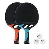 CORNILLEAU - 2 x Outdoor Tischtennisschläger + 3 Bälle - Wetterfest und Robust - Tacteo Duo Set