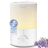 LEVOIT Top-Fill Luftbefeuchter 3L mit Nachtlicht, 360°Drehbare Düse, Spülmaschinenfest Humidifier, Leiser Raumluftbefeuchter, 25H Aroma Diffuser für Schlafzimmer Kinderzimmer Pflanzen Baby