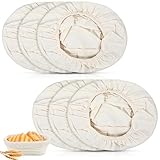 Wanmu 6 Stück Gärkörbchen Gärkorb Leineneinsatz, Brot Backen Bäckerleinen Leinentuch, Rund Teigtuch Gärtuch Proofing Basket Cloth Liner Tuch für Brotbacken und Teigzubereitung - 25cm