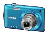 Nikon Coolpix S3300 Digitalkamera (16 Megapixel, 6-Fach Opt. Zoom, 6,7 cm (2,7 Zoll) Display, bildstabilisiert) blau