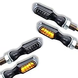 LED Mini Blinker Tini GM getönt schwarz Motorrad Quad ATV e-geprüft vorn hinten 12V (2 Paar)