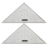 Dreieckige Navigationsschablone - 2-Teiliges Zeichendreieck Set Aus Acryl Für Marine Navigation Und Technisches Zeichnen,Präzisions-Skala Mit Eingravierter 300mm Teilung,für Boote Yachten Schiffe Kart