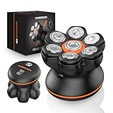 MAXGROOM Glatzen Rasierer Herren, 7D Flexibler Glatzenrasierer, Wasserdichter Kopfrasierer Glatze mit Magnetische Kopf, Lange Batterielebensdauer, Leicht zu Reinigen Head Shaver,Rotationsrasierer