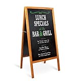 UNHO Aufsteller Kundenstopper aus Holz Magnetische Werbetafel Werbeaufsteller Standtafel beidseitig klappbar 100×50cm - Natur