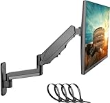 PUTORSEN 13-32 33 34 Zoll Monitor Wandhalterung für PC Monitor & TV Bildschirm, Monitor Halterung Wand mit Kostenlos Einstellen Gasfeder, Höhenverstellbarm Neigbar Drehbar, Load 1-9KG, VESA 75/100