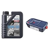 LIQUI MOLY 1688 Motorbike 4T 10W-30 Street 4 l & P000430 Moly Ölwechsel-Kanister 7055 Ölwechsel-Kanister