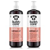 Buddycare Premium-Lachsöl für Hunde UK (1L x2) | Essentielle Omega-3, -6 & -9 Ergänzung für Hunde & Katzen | Natürliches Omega-3 für Katzen | Lachsöl für Katzen zur Unterstützung des Immunsystems